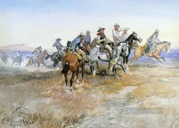 検挙開始 1898年 チャールズ・マリオン・ラッセル インディアナ州のカウボーイ Oil Paintings